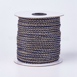 Resin and Polyester Braided Cord, Metallic Cord, Royal Blue, 5x4mm, about 50yards/roll