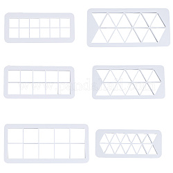 Sunnyclue 2 Sets 2-teiliges dreieckiges und quadratisches Kunststoff-Tonausstecher-Set in Lebensmittelqualität, Mehrzweck-Ausstecher, für die Herstellung von Tonkeksen, weiß, 145~189x65~90x13 mm, 1 Satz/Stil