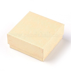 Картонная коробка, квадратный, светло-желтый, 7.5x7.5x3.5 см