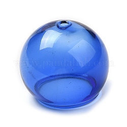 Transparenter Glasperlenkegel, für die Herstellung von Windspielen, Halbrund, Blau, 20x17 mm, Bohrung: 1.6 mm, Innendurchmesser: 12.4 mm