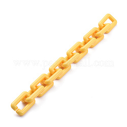 Handmade Opaque Acrylic Cable Chains, Yellow, Links: 30x20x6mm, 39.37 inch(1m)/strand