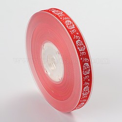 Navidad tema cintas de poliéster, rojo, 3/8 pulgada (9 mm), aproximamente 100yards / rodillo (91.44 m / rollo)