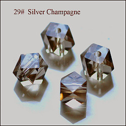Imitazione branelli di cristallo austriaco, grado aaa, sfaccettato, perline cubo senza angoli, Burlywood, 7.5x7.5x7.5mm, Foro: 0.9~1 mm