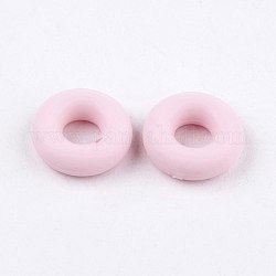 Силиконовые бусины, изготовление браслетов diy, пончик, розовые, 8x2 мм, отверстие : 3 мм