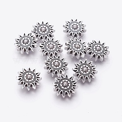 Stile tibetano in lega di sole perline, cadmio & nichel &piombo libero, argento antico, 17x6mm, Foro: 2 mm