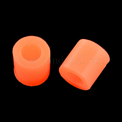 PE Fuse Beads, DIY Melty Beads, Tube, Coral, 5x5mm, Hole: 3mm