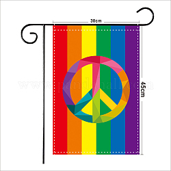 Bandiere da giardino in poliestere, bandiera orgoglio/arcobaleno, per le decorazioni del giardino di casa, rettangolo, simbolo della pace modello, 45x30cm