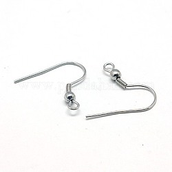 316 ganci per orecchini in acciaio inossidabile chirurgico, con anello orizzontale, 20x19.5mm, Foro: 2 mm, ago :0.7mm