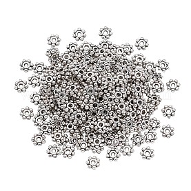 100pcs Large Hole Spacer Beads Tibetan Alloy Antique Silver