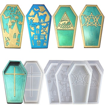 DIY Coffin Shape Mirror Silicone Molds DIY-E044-01