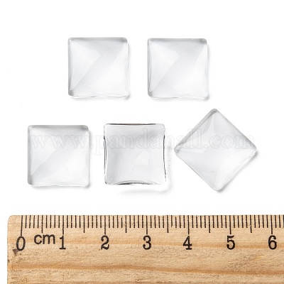 Transparentem Glas Quadrat Cabochon&nbsp;GGLA-S022-15mm-1