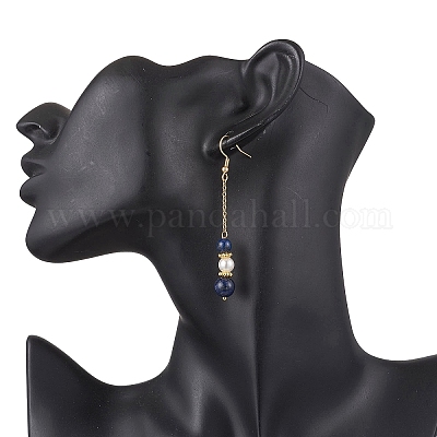 Shell perla orecchini pendenti&nbsp;EJEW-JE06497-03-1