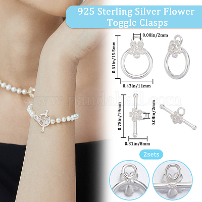 1 Stück 925 Sterling Silber Knebelverschluss&nbsp;STER-BBC0005-59-1