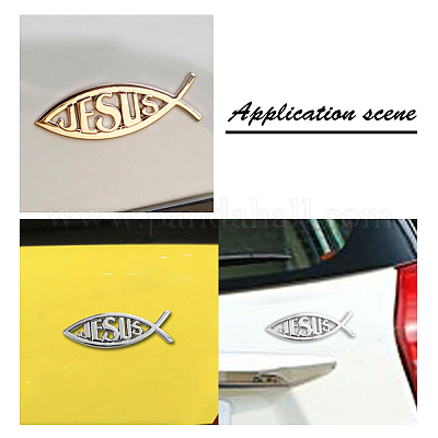Wholesale SUPERFINDINGS 3pcs Silver Stickers Jesus Christ Fish and Cross  Self-Adhesive Metal Optic Decal Badge Emblem for Car Window Laptops Luggage  Refrigerator 