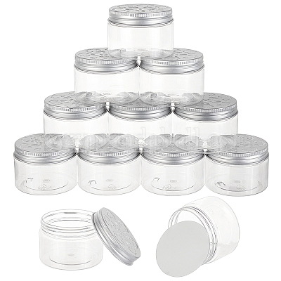 12pcs Round Clear Plastic Container With Lid 