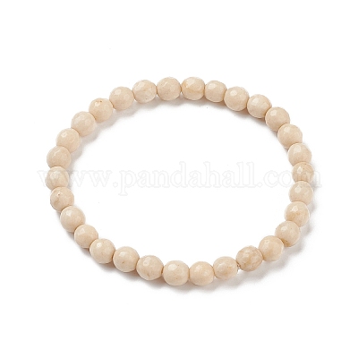 Bracciali elasticizzati con perle fossili naturali&nbsp;X-BJEW-K212-A-015-1