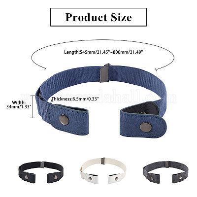 2 pezzi cintura senza fibbia per uomo e donna, cintura elastica tattica con gancio in metallo senza fibbia, unisex, cintura in vita invisibile, per uomini e donne, lavoro, libero, marrone, Siehe