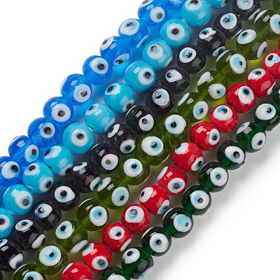 1/2/3/5X 6mm Handmade Blown 2 Hole Glass Beads Color Round