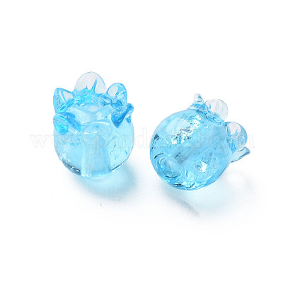 Perle di lampwork irregolari fatte a mano trasparenti&nbsp;LAMP-T017-15A-1