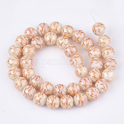 Chapelets de perles en verre électroplaqué&nbsp;EGLA-S177-09A-M-1
