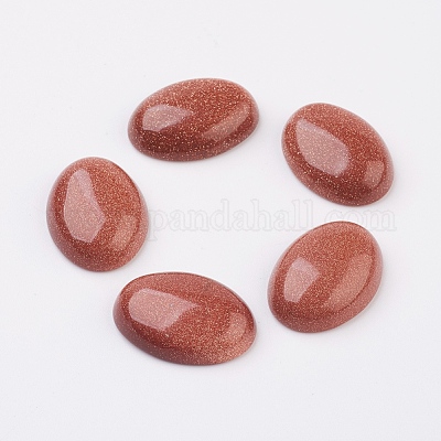 Synthetische Goldstone Cabochons mit flachem Rücken&nbsp;G-G741-18x25mm-10-1