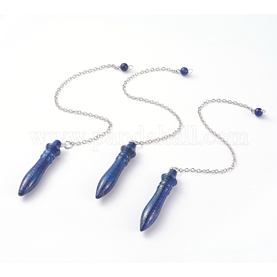 Natürliches spitzes Wünschelrutenpendel aus Lapislazuli&nbsp;G-J386-A05-1