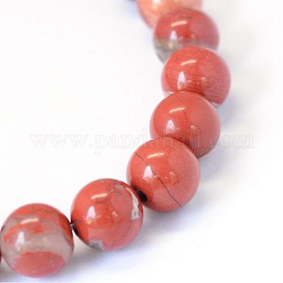 Naturale diaspro rosso filamenti di perline rotondo&nbsp;G-E334-6mm-27-1