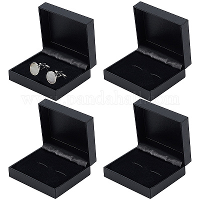 Boîtes cadeaux de rangement pour boutons de manchette en plastique&nbsp;CON-WH0115-07-1