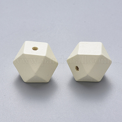 Perles de bois naturel peintes&nbsp;X-WOOD-Q040-020B-A08-1