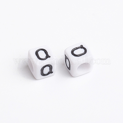 Perles de lettre cube blanc&nbsp;X-PL37C9308-Q-1