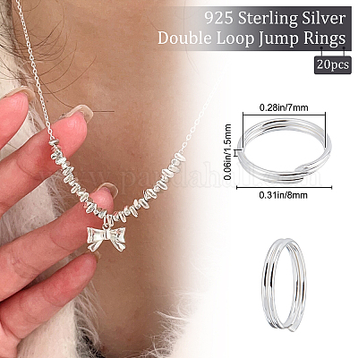20 Stück: 925 geteilte Biegeringe aus Sterlingsilber&nbsp;STER-BBC0001-33B-1