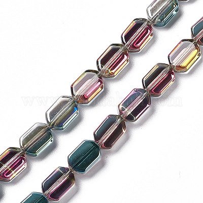 Chapelets de perles en verre électroplaqué&nbsp;EGLA-L042-HR01-1
