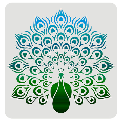Shop FINGERINSPIRE Peacock Stencil Template 30x30cm Peacock Painting Stencil Template Reusable ...