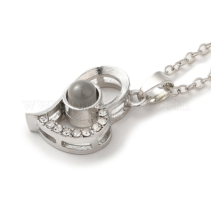 Collana YA5222 Con Messaggio D'amore In 100 Lingue: Pendente Quadrato In Acciaio Inox - 3
