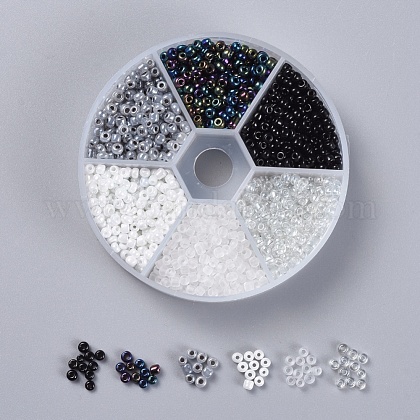 6 couleurs 8/0 perles de rocaille en verre SEED-X0052-03A-3mm-1