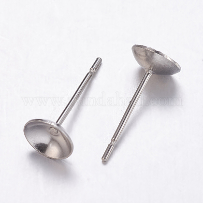 304 Stainless Steel Stud Earrings Findings X-STAS-K146-016-6mm-1