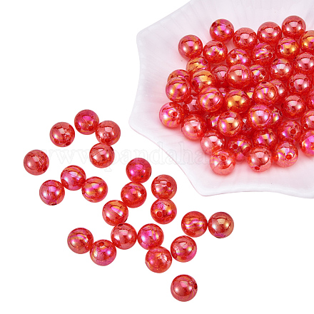 Bubblegum ab color transparente crackle cuentas de acrílico CACR-PH0001-01-1