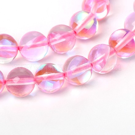 Synthetical Moonstone Round Beads Strands G-M049-6mm-02I-1