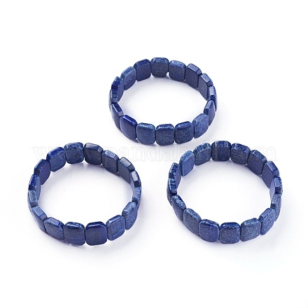 Bracelets extensibles en lapis lazuli naturel BJEW-L650-01-1