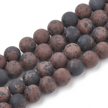 Natural Mahogany Obsidian Beads Strands G-T106-113-1