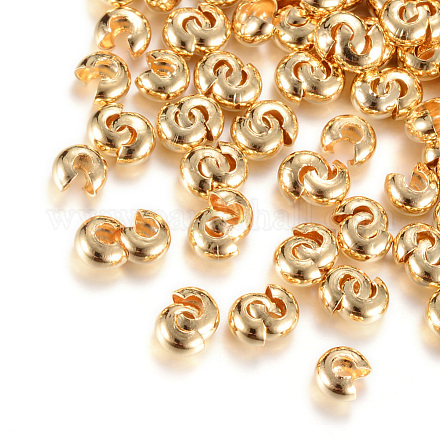 Brass Crimp Beads Covers KK-R037-149KC-1