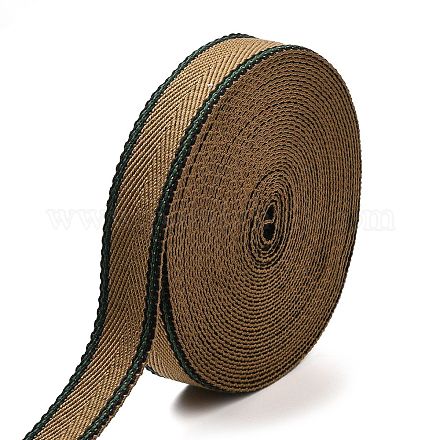 10 Yard gestreiftes Polyesterband&nbsp;SRIB-WH0011-068C-1