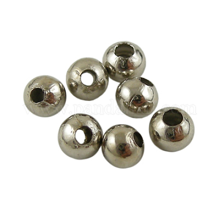 Perles rondes lisses en laiton X-EC400-1-1