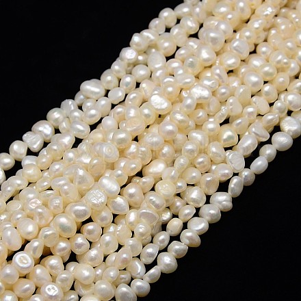 Grado de hebras de perlas de agua dulce cultivadas naturales X-PEAR-L001-G-01-1