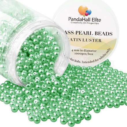 Perla redonda perlada de vidrio teñido ecológico perlado HY-PH0002-03-B-1
