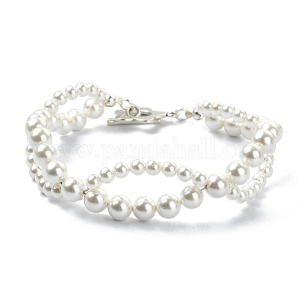 Bracelets de perles de coquille de forme infinie BJEW-TA00446-1