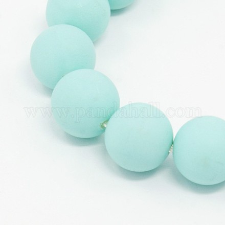 Round Shell Pearl Frosted Beads Strands BSHE-I002-8mm-05-1