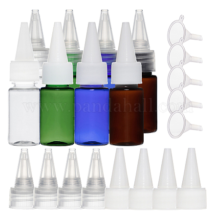 プラスチック接着剤ボトルセット  透明なプラスチック漏斗ホッパー付き  ミックスカラー  7.9cm  容量：10ミリリットル  16個/セット DIY-BC0002-48-1