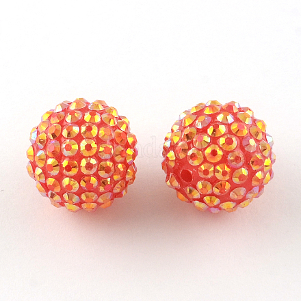 Perles de strass en résine de couleur AB RESI-S315-20x22-08-1