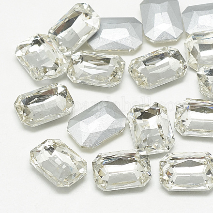 Cabujones de cristal con rhinestone RGLA-T079-6x8mm-01-1